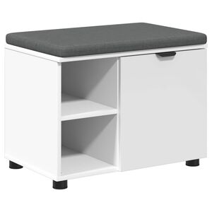 vidaXL Halbank Wit 60 x 38 x 46 cm Ge&iuml;ndustrialiseerd hout en stof
