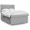 vidaXL Boxspring met matras stof lichtgrijs 140x200 cm