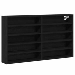 vidaXL Vitrinekast met plank Zwart Eiken 100 x 15 x 58 cm Bewerkt hout