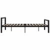 vidaXL Bedframe metaal zwart en wit 180x200 cm