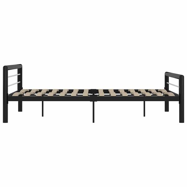 vidaXL Bedframe metaal zwart en wit 180x200 cm