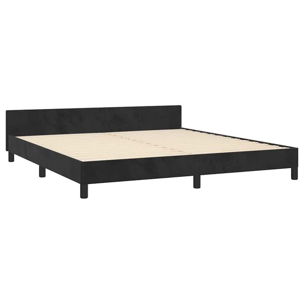vidaXL Bedframe zonder matras 160x200 cm fluweel zwart