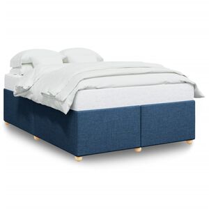 vidaXL Bedframe zonder matras stof blauw 140x190 cm