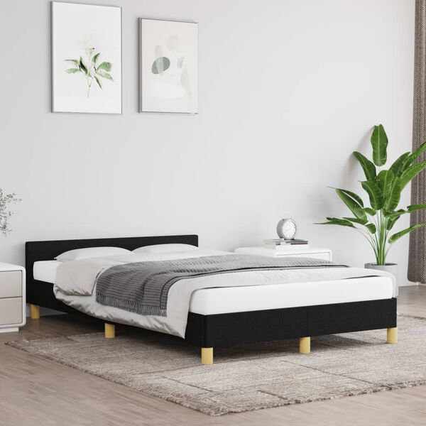 vidaXL Bedframe zonder matras 120x190 cm stof zwart