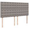 vidaXL Boxspring met matras stof taupe 200x200 cm