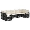 vidaXL Tuinbankenset 7 st 7-Aantal zitplaatsen Zwart poly rattan
