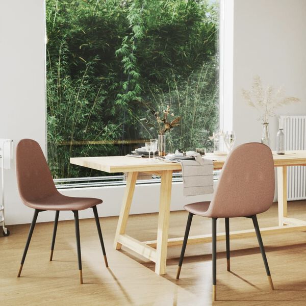 vidaXL Eetkamerstoelen draaibaar 2 st stof taupe