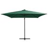 vidaXL Zweefparasol met LED en stalen paal 250x250 cm groen