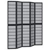 vidaXL Kamerscherm met 5 panelen massief paulowniahout zwart