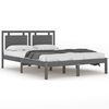 vidaXL Bedframe massief hout grijs 135x190 cm