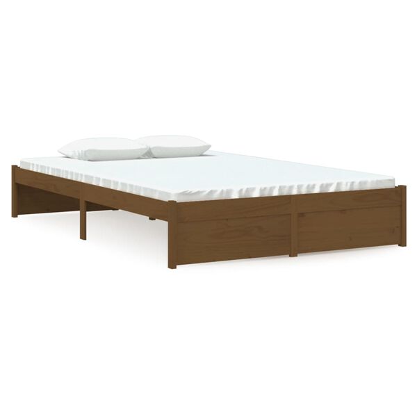 vidaXL Bedframe massief hout honingbruin 120x190 cm