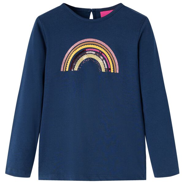 Kindershirt met lange mouwen 104 marineblauw