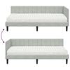 vidaXL Hoekbedframe met Matras met matras 2 pcs Lichtgrijs Fluweel