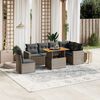 vidaXL 7-delige Loungeset met kussens poly rattan grijs
