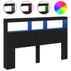 vidaXL Hoofdbordkast met LED 160x17x102 cm eikenkleurig zwart