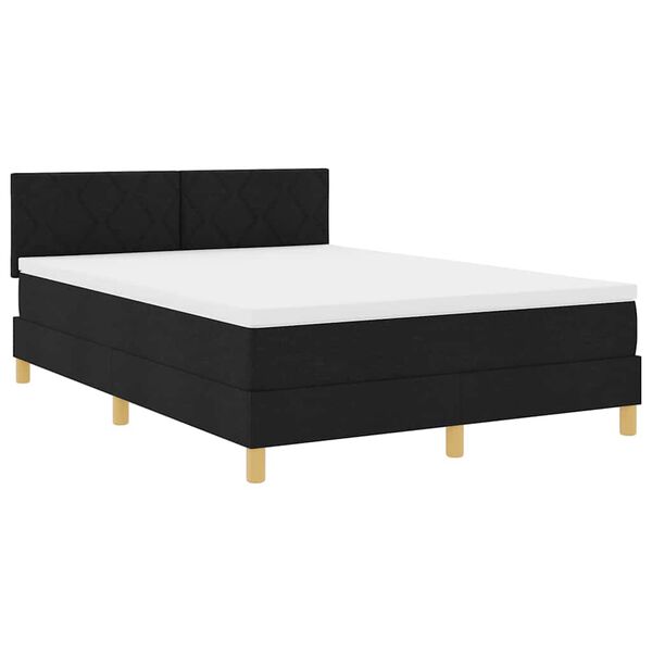vidaXL Boxspringbed met kussen met hoofdeinde Zwart 160 x 200 cm Stof