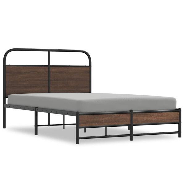 vidaXL Bedframe zonder matras bewerkt hout bruin eikenkleur 140x200 cm