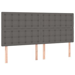 vidaXL Hoofdbord grijs 180x5x118/128 cm kunstleer