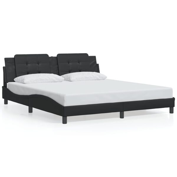 vidaXL Bedframe zonder matras "Zadar" kunstleer zwart 180x200 cm