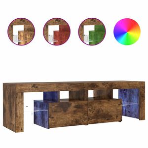 vidaXL Tv-meubel LED-verlichting 140x36,5x40 cm gerookt eikenkleurig