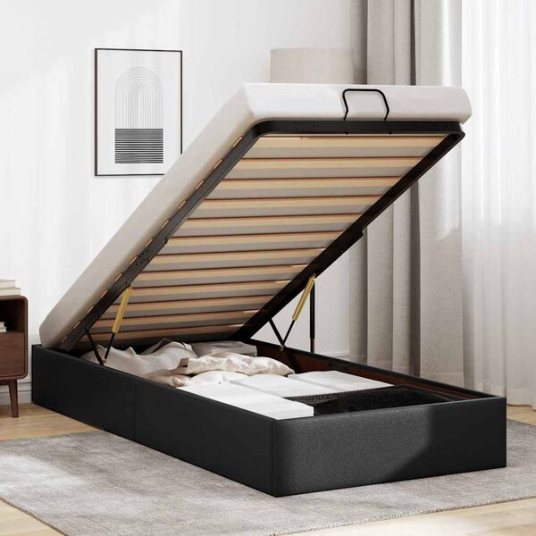 vidaXL Bedframe zonder matras kunstleer zwart 80x200 cm