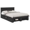 vidaXL Bedframe met hoofdeinde Zwart 150 x 200 cm Bewerkt hout