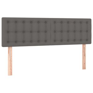 vidaXL Hoofdborden 144x5x78/88 cm kunstleer grijs