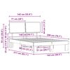 vidaXL Bedframe met Gevoerd Hoofdgedeelte Donkergrijs 140 x 200 cm
