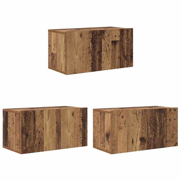 vidaXL Tv-meubelset 3 pcs Bruin 60 x 30 x 30 cm Bewerkt hout
