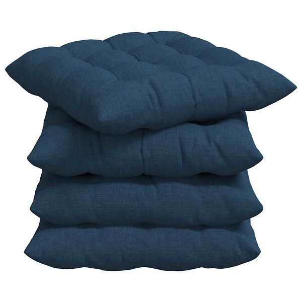 vidaXL Zitkussens 2 pcs Blauw 40 x 40 x 6 cm Stof