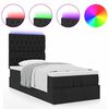 vidaXL Ottoman bed met matras en LED's 90x190cm stof zwart