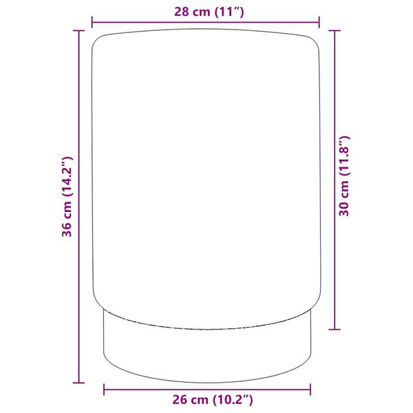 vidaXL Kruk fluweel 28 x 36 cm paars en goudkleurig