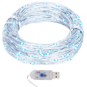 vidaXL Lichtsnoer met 400 microLED's koudwit 8 functies 40 m