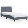 vidaXL Bedframe met LED zonder matras "Hanko" fluweel donkergrijs 100x203 cm