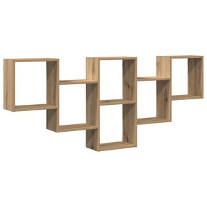 vidaXL Wandschap 159x18x66 cm bewerkt hout artisanaal eikenkleurig