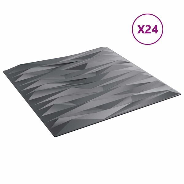 vidaXL Wandpanelen 24 pcs Stone Grey 50 x 50 cm XPS Schuim