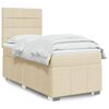vidaXL Boxspring met matras stof cr&egrave;mekleurig 90x200 cm