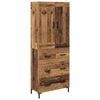 vidaXL Hoge kast met lade 2 pcs Oud Hout Bewerkt hout