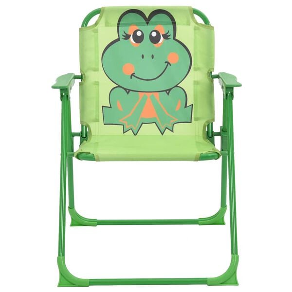 vidaXL 3-delige Bistroset voor kinderen met parasol groen