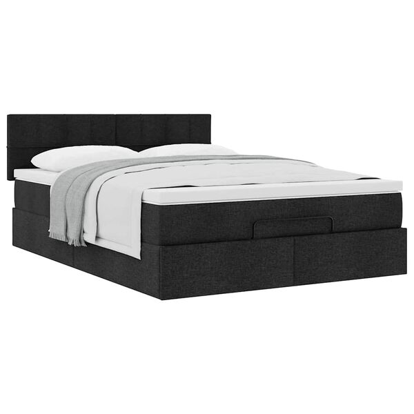 vidaXL Bed met matras 140x190 cm stof zwart