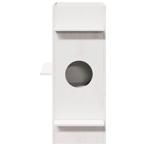vidaXL Kattenhuis 43x43x90 cm massief grenenhout wit