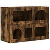 vidaXL Dressoir ELST Gerookt eiken 80,5 x 35 x 59 cm Bewerkt hout