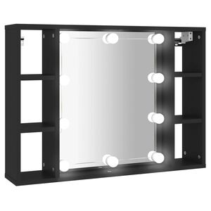 vidaXL Spiegelkast met LED-verlichting 76x15x55 cm zwart