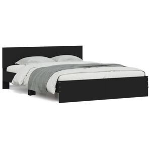 vidaXL Bedframe met hoofdeinde zwart 140x200 cm