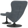 vidaXL Egg Chair met Voetsteun Donkergrijs Fluweel