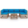 vidaXL 7-delige Loungeset pallet met kussens ge&iuml;mpregneerd grenenhout