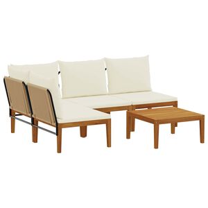vidaXL 5 st Massief acaciahout & touw Naturel