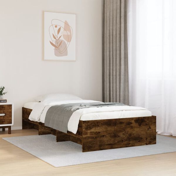 vidaXL Bedframe zonder matras hout gerookt eikenkleurig 100x200 cm