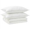 vidaXL Dekbed en Kussen Set 3 st 135x220 cm Zomer 200 GSM Wol Wit