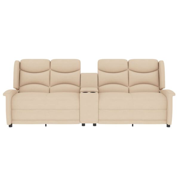 vidaXL Massagestoel 4-zits verstelbaar met bekerhouder cr&egrave;mekleurig